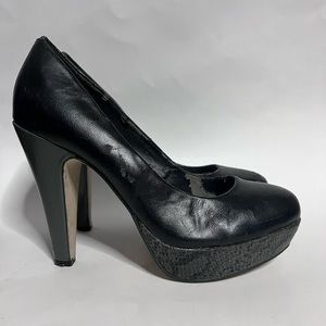 Madden Girl Black High Heel Pumps | Gray Snakeskin Heel & Pump